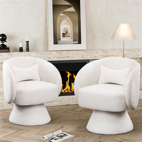 Amazon Hanlives Swivel Barrel Chair Set Of Modern Round Swivel