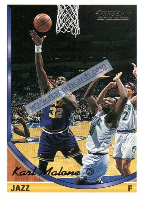 1993-94 Karl Malone Utah Jazz Topps Gold Parallel at http://www ...