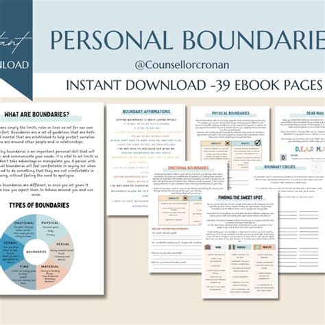 Boundaries Workbook Dbt Bundle Boundaries Worksheets Etsy