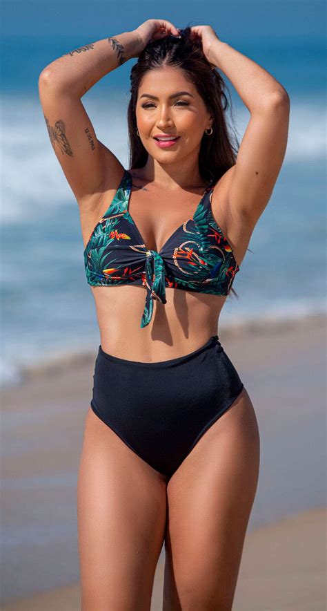 Comprar Conjunto Biqu Ni Hot Pants Top Refor Ado Estampado Grisfit Moda Praia Moda Fitness