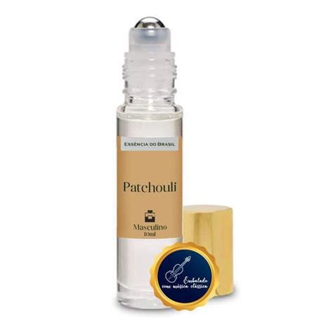 Perfume Roll On Patchouli 10Ml Masculino Essência Do Brasil