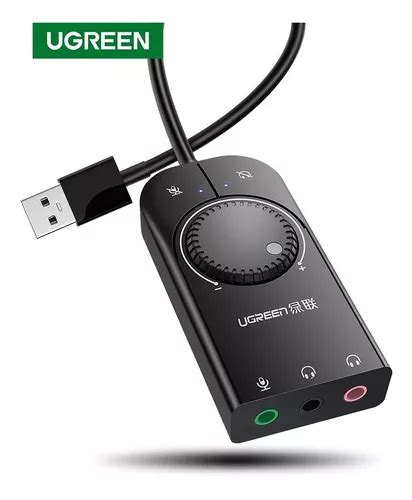 Tarjeta De Sonido Usb Ugreen Cm Color Negro Cuotas Sin Inter S