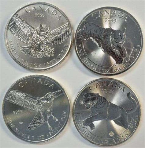 4 Diff. Royal Canadian Mint Wildlife Series 1 oz pure Silver coins - US ...