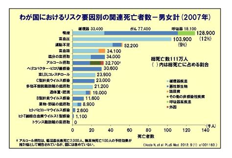 日本におけるリスク要因別の関連死亡者数 きょう豆曜日