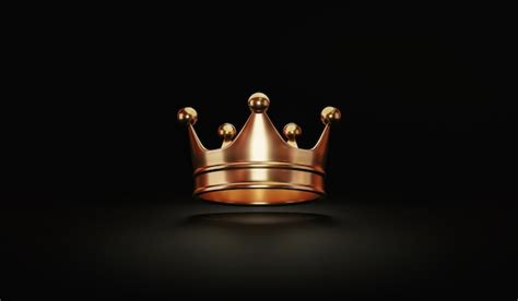 Couronne De Roi Royal En Or Sur Fond Noir Photo Premium