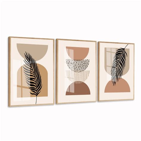 Quadro Decorativo Abstrato Bege Nude Folhagens Moldura E Vidro Sala Quarto Shopee Brasil