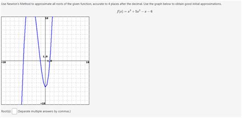 Solved F X X3 5x2−x−6 Root S Separate Multiple Answers