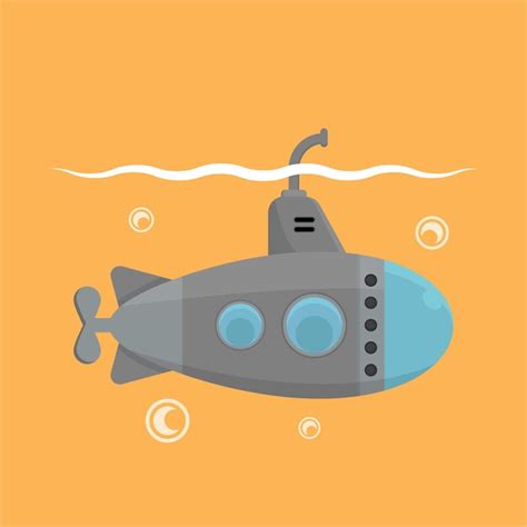 Ilustración de vector submarino sobre un fondo naranja Vector Premium