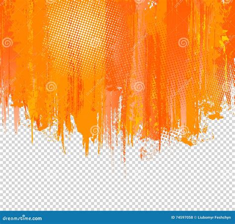 Orange Grunge Paint Splashes Background Vector With Place For Your