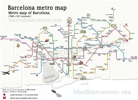 Barcelona metro map - Barcelona metro map pdf with tourist attractions ...