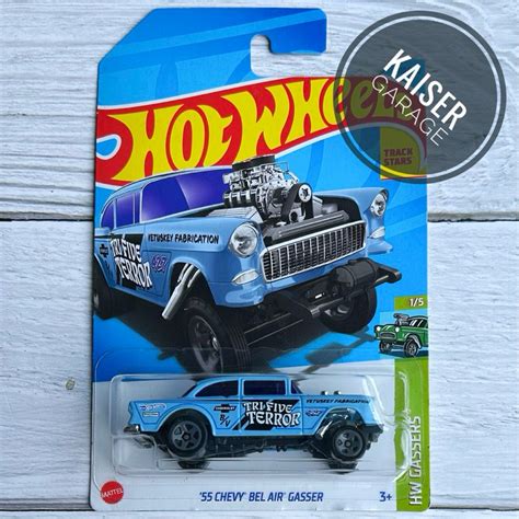 Hot Wheels 55 Chevy Bel Air Gasser Blue Tri Five Terror Shopee Malaysia