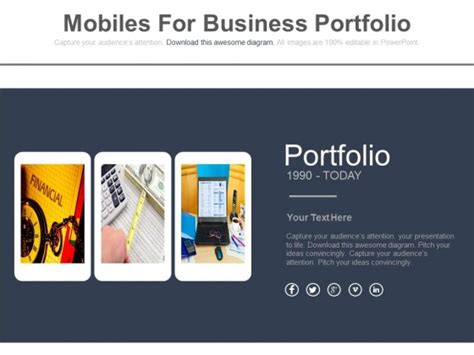 Mobile Graphics For Financial Portfolio Powerpoint Template