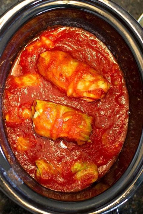 Stuffed Slow Cooker Cabbage Rolls Make Ahead Meal Mainly Homemade