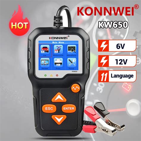 Konnwei Kw Battery Tester Car Charger V V Analyzer To