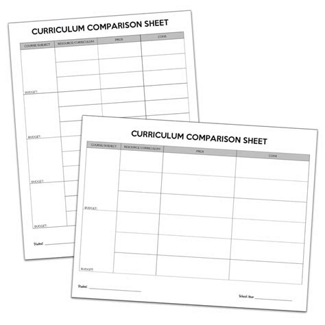 Homeschool Curriculum Comparison Sheets - My Joy-Filled Life