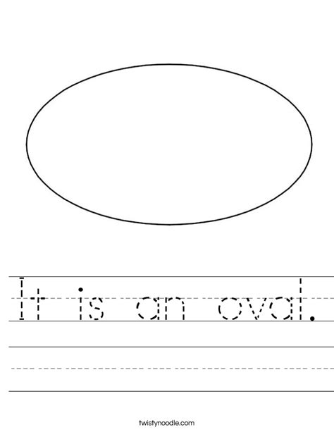 Printable Oval Shape Worksheets