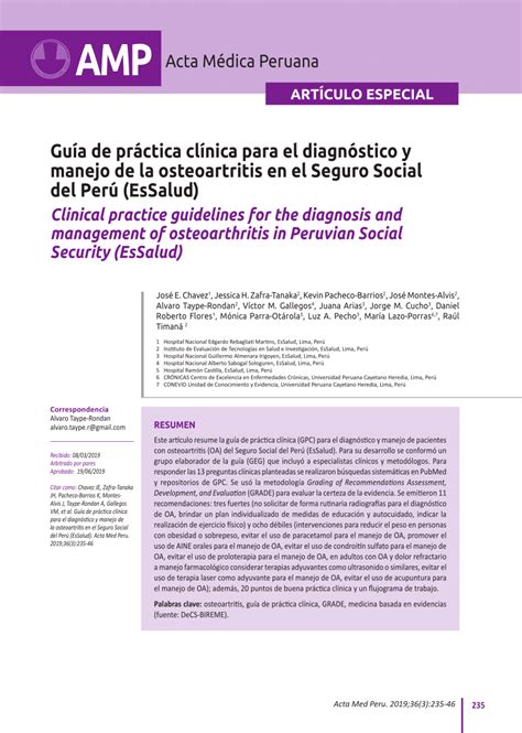 Pdf Guía De Práctica Clínica Para El Diagnóstico Y Manejo De La