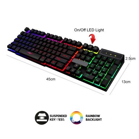 Gaming Keyboard Rainbow RGB Colour LED V8 E-Sports