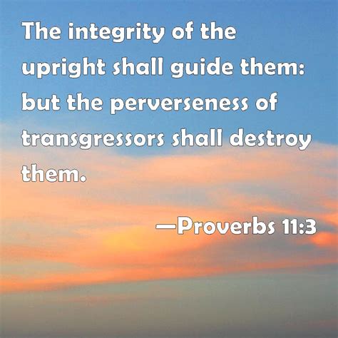 Proverbs The Integrity Of The Upright Shall Guide Them But The