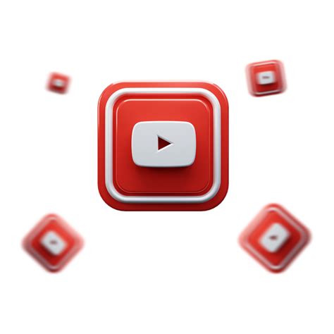 Social Media Icon 3d Illustration Youtube Social Media 3d Button Logo 25257014 Png