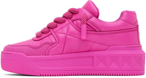 Valentino Garavani Pink One Stud Xl Nappa Leather Sneakers Valentino