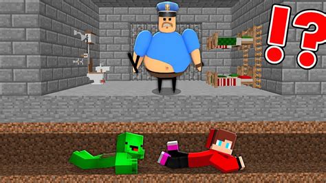 How Mikey And Jj Escape From Barry Policeman S Prison In Minecraft Maizen Youtube