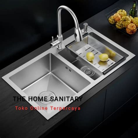 Jual Paket Lengkap Kitchen Sink INOBE 8245 Paket Kran Tarik Stainless