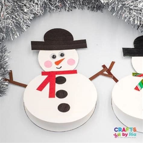 Snowman Christmas card with printable template - Crafts By Ria