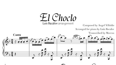 El Choclo Tango Luis Bacalov Transcription Score Piano Sheet