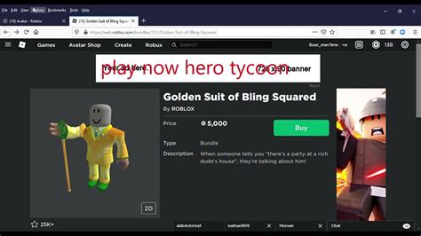 How To Get Golden Suit Of Bling Squared For 25 Robux In Roblox Youtube