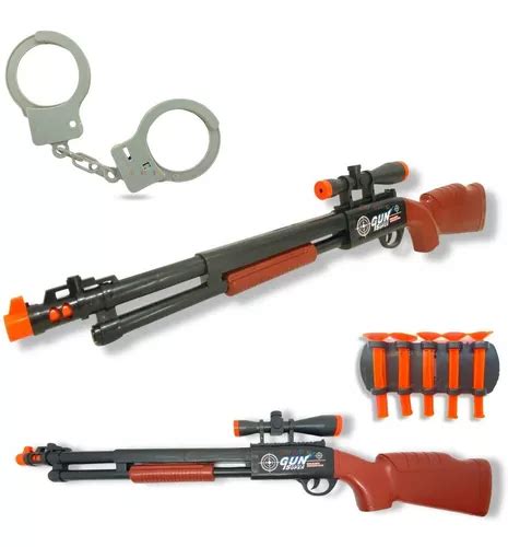 Sniper De Brinquedo Espingarda Atira Dardos Shotgun Algema MercadoLivre