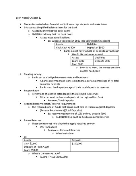 ECO 2013 Notes – Chapter 3 - Econ Notes: Chapter 12 Money is created ... 