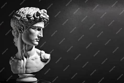 Гипсовая статуя головы давида, сгенерированная искусственным ...