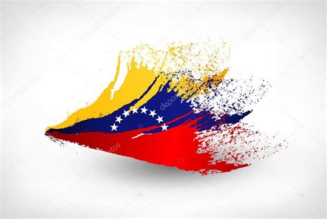 Pincel Pintado Bandera De Venezuela Vector Gráfico Vectorial