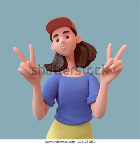 Portrait Cute Kawaii Asian Active Brunette Stock Illustration Shutterstock
