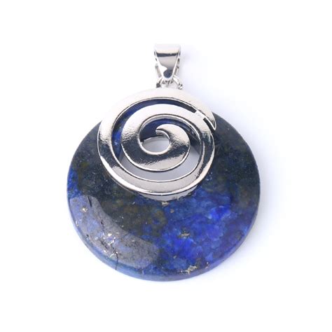 Pendentif Rond Pierre Naturelle Lapis Lazuli O Karma