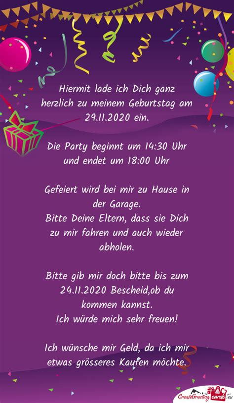 Hiermit Lade Ich Dich Ganz Herzlich Zu Meinem Geburtstag Am 29 11 2020