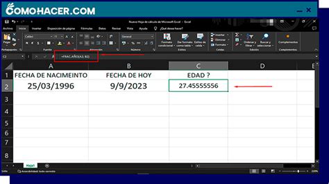 ¿cómo Calcular La Edad En Excel Aprende A Calcular La Edad En Excel