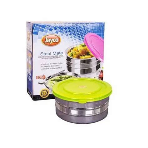 SS Round Stainless Steel Insulated Tiffin Box With Hot Bag Capacity Ml At Piece In