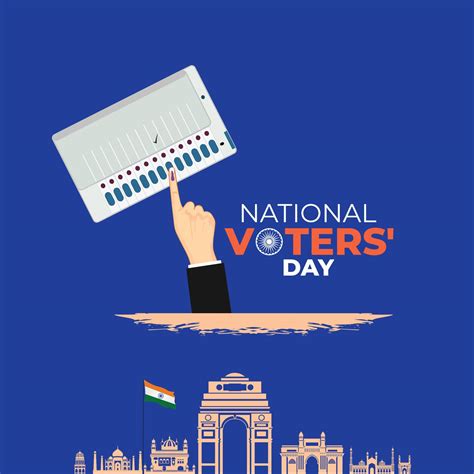 National Voters' Day India. Flag color Background for greeting, social