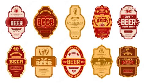 Premium Vector Beer Vintage Labels Retro Beers Brewery Badges