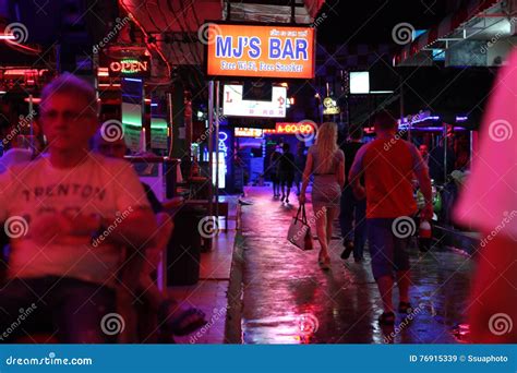 Nightlife on Walking Street in Thailand Editorial Stock Image - Image ...