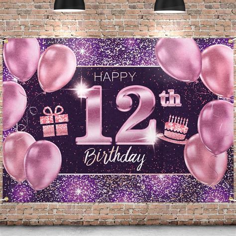 PAKBOOM Happy 12th Birthday Banner Backdrop - 12 | Ubuy South Africa