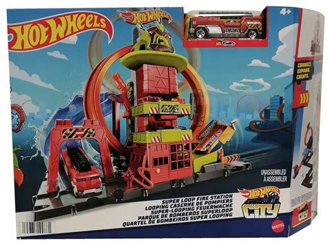 Hot Wheels City Super remiza strażacka z pętlą HKX41 Hot Wheels Sklep EMPIK