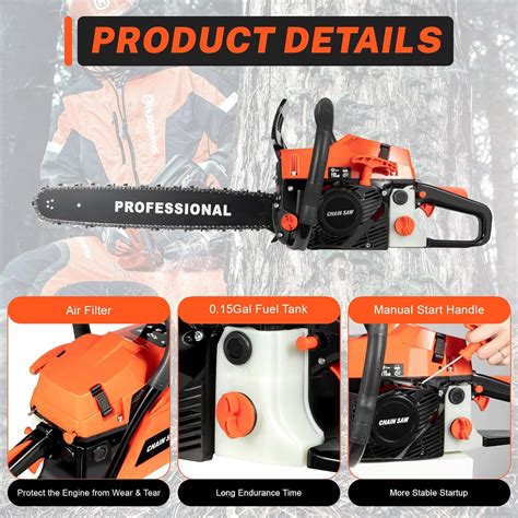 Cc Gas Chainsaw Stroke Gasoline Powered Chainsaw Inch Top Handle