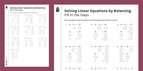 👉 2 Step Linear Equations Fill In The Gaps Twinkl