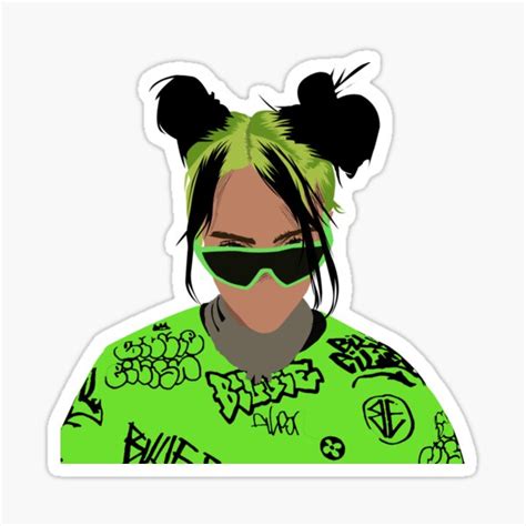 Billie Eilish Green Sticker For Sale By Mrryaammm Redbubble