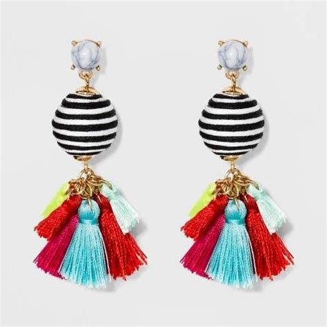 Baublebar Sugarfix By Mixed Media Drop Earrings With Tassel Silver