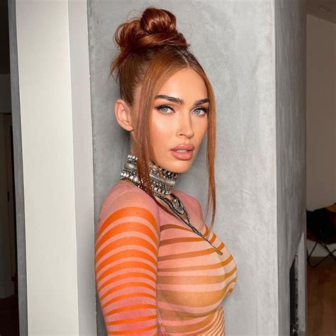 Megan Fox Flaunts Her Curves As She Goes Braless In See Through Orange