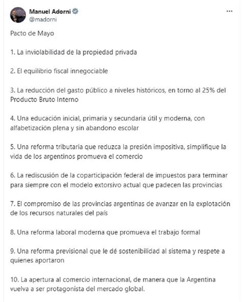 Pacto De Mayo En Tucumán El Gobierno De Javier Milei Dio A Conocer